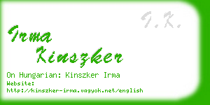 irma kinszker business card